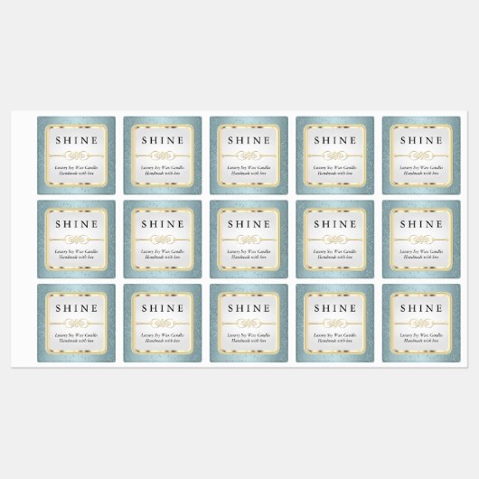 Blauw glitter en wit labels (Vel)