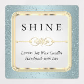 Blauw glitter en wit labels (Design 2)