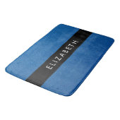 Blauw Glitter, Glitter Achtergrond, Jouw naam Badmat (Gekanteld)