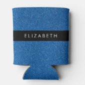 Blauw Glitter, Glitter Achtergrond, Jouw naam Blikjeskoeler (Achterkant)