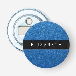 Blauw Glitter, Glitter Achtergrond, Jouw naam Button Flesopener