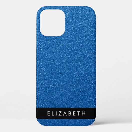 Blauw Glitter, Glitter Achtergrond, Jouw naam Case-Mate iPhone Case (Achterkant)