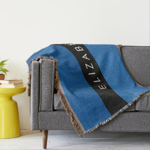 Blauw Glitter, Glitter Achtergrond, Jouw naam Deken