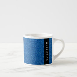Blauw Glitter, Glitter Achtergrond, Jouw naam Espresso Kop