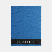 Blauw Glitter, Glitter Achtergrond, Jouw naam Fleece Deken (Voorkant)