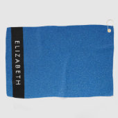 Blauw Glitter, Glitter Achtergrond, Jouw naam Golfhanddoek (Horizontaal)