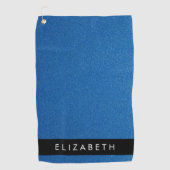Blauw Glitter, Glitter Achtergrond, Jouw naam Golfhanddoek (Voorkant)