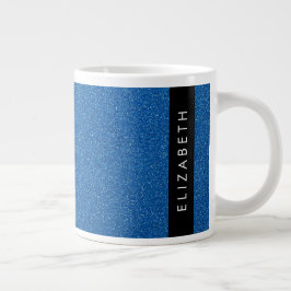 Blauw Glitter, Glitter Achtergrond, Jouw naam Grote Koffiekop