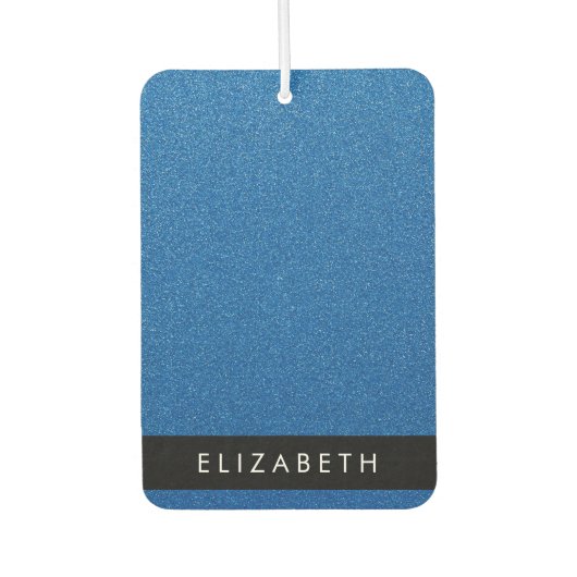 Blauw Glitter, Glitter Achtergrond, Jouw naam Luchtverfrisser (Voorkant)