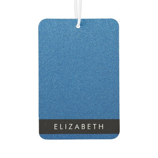 Blauw Glitter, Glitter Achtergrond, Jouw naam Luchtverfrisser (Achterkant)