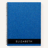 Blauw Glitter, Glitter Achtergrond, Jouw naam Notitieboek (Voorkant)