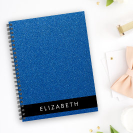 Blauw Glitter, Glitter Achtergrond, Jouw naam Notitieboek