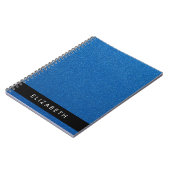 Blauw Glitter, Glitter Achtergrond, Jouw naam Notitieboek (Linkerzijde)