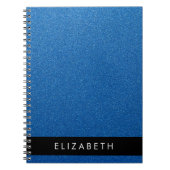 Blauw Glitter, Glitter Achtergrond, Jouw naam Notitieboek (Voorkant)