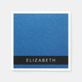 Blauw Glitter, Glitter Achtergrond, Jouw naam Servet (Voorkant)