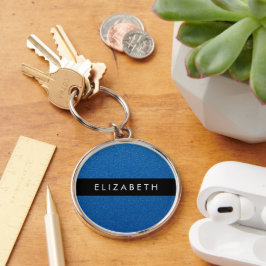 Blauw Glitter, Glitter Achtergrond, Jouw naam Sleutelhanger