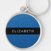Blauw Glitter, Glitter Achtergrond, Jouw naam Sleutelhanger (Voorkant)