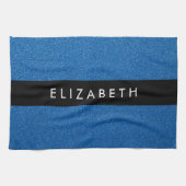 Blauw Glitter, Glitter Achtergrond, Jouw naam Theedoek (Horizontaal)