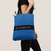 Blauw Glitter, Glitter Achtergrond, Jouw naam Tote Bag (Dichtbij)