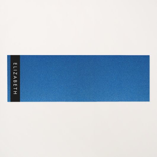 Blauw Glitter, Glitter Achtergrond, Jouw naam Yogamat (Achterkant (horizontaal))
