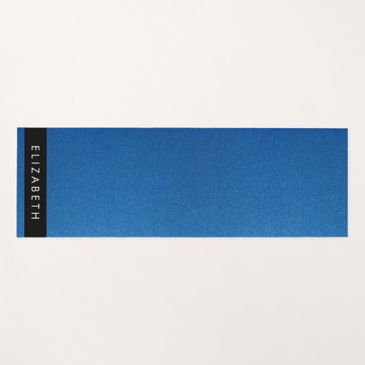 Blauw Glitter, Glitter Achtergrond, Jouw naam Yogamat (Voorkant (horizontaal))