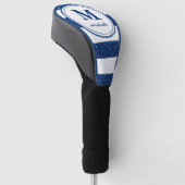 Blauw glitter | Golf | monogram met gepersonalisee Golfheadcover (Schuin)