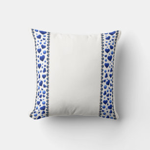 Blauw glitter hart kussen