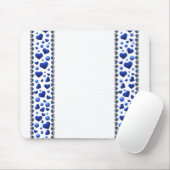 Blauw glitter hart op wit muismat (Met muis)