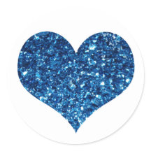 Blauw Glitter Hart