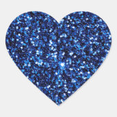 Blauw glitter hart sticker (Voorkant)