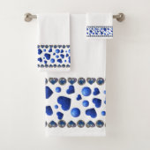 Blauw glitter-hartreddehanddoekje bad handdoek (Insitu)