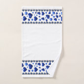 Blauw glitter-hartreddehanddoekje bad handdoek (Handdoek)
