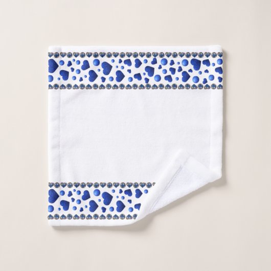 Blauw glitter-hartreddehanddoekje bad handdoek (Wasdoekje)