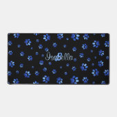 Blauw glitter hondpawpatroon, Monogram Bureaumat (Voorkant)