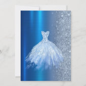 Blauw Glitter Jurk Metallic Blauw Zoet 16 Kaart (Achterkant)