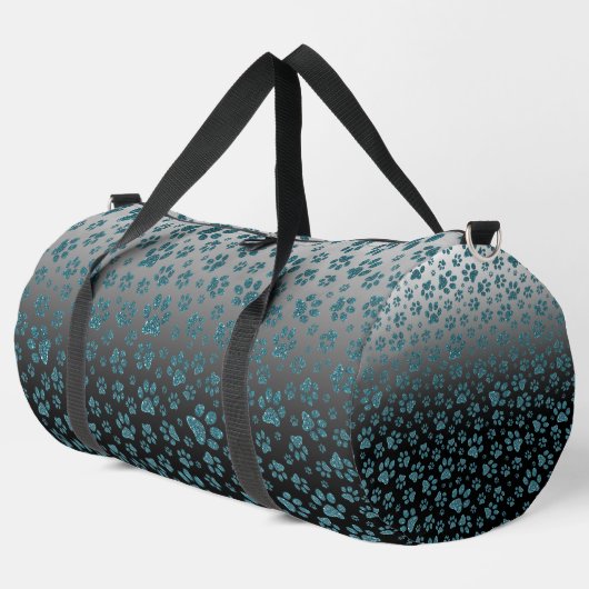 Blauw glitter licht effect print poten plunjezak (Linkerhoek)