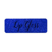 Blauw Glitter Lipgloss-etiket Etiket (Voorkant)