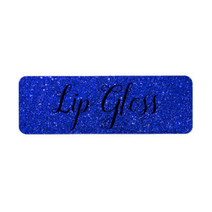 Blauw Glitter Lipgloss-etiket Etiket