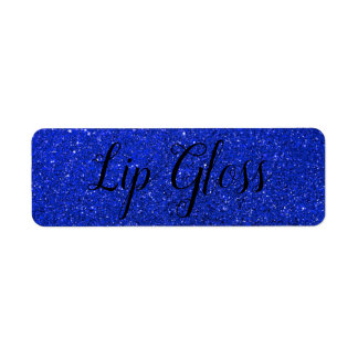 Blauw Glitter Lipgloss-etiket Etiket