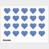 Blauw Glitter Look Blank Sjabloon Glamoureus Moder Hart Sticker (Vel)