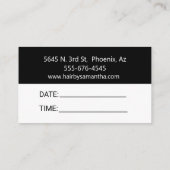 Blauw Glitter Look Haarstylist Borstelschaar Visitekaartje (Achterkant)