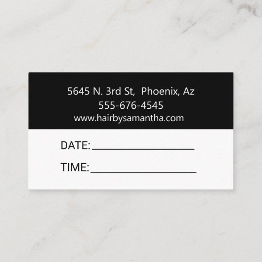 Blauw Glitter Look Haarstylist Borstelschaar Visitekaartje (Achterkant)