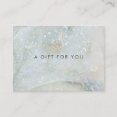 Blauw Glitter Marmer Elegant Cadeaubon Visitekaartje (Voorkant)