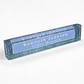 Blauw glitter naambordje