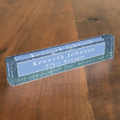 Blauw glitter naambordje (Zijkant)