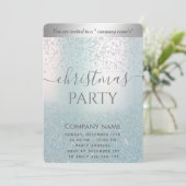 Blauw glitter ombre corporate kerstfeest kaart (Staand voorkant)