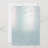 Blauw glitter ombre corporate kerstfeest kaart (Achterkant)