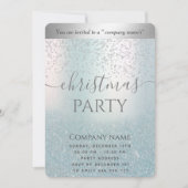 Blauw glitter ombre corporate kerstfeest kaart (Voorkant)