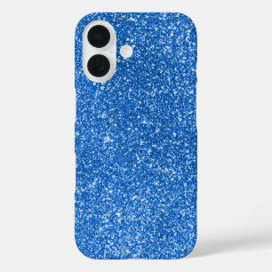 Blauw glitter-ontwerp iPhone 16 hoesje