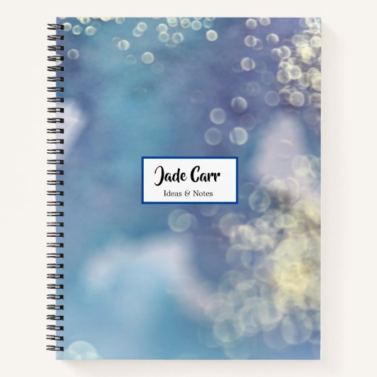 Blauw glitter-ontwerp notitieboek (Voorkant)